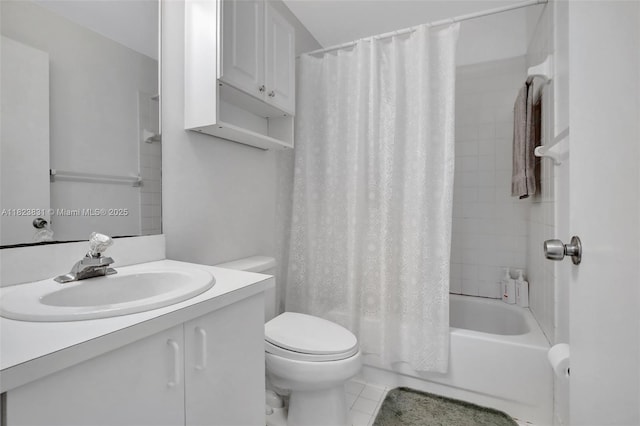 1077 SW 120th Ave, Davie, FL 33325 - full bathroom featuring vanity, shower / tub combo with curtain, and tile patterned flooring