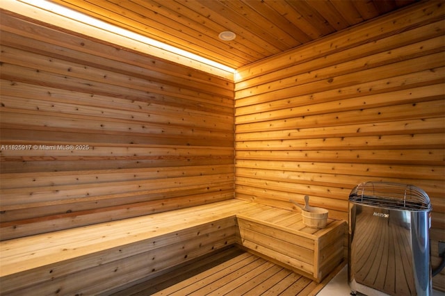 4779 Collins Ave Unit 702, Miami Beach, FL 33140 - sauna with wooden ceiling and wood walls