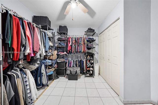 5290 Palm Ave, Hialeah, FL 33012 - walk in closet featuring tile patterned floors and ceiling fan