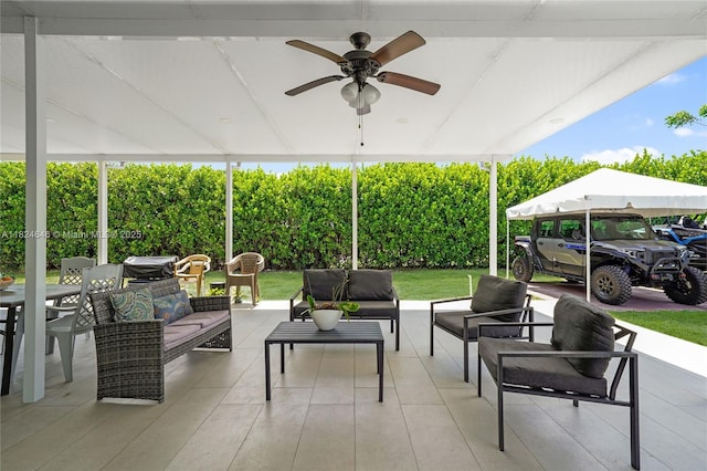 5290 Palm Ave, Hialeah, FL 33012 - view of patio featuring outdoor lounge area and a ceiling fan