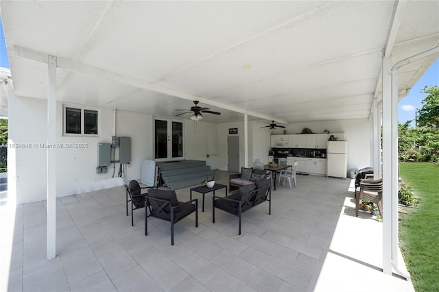 5290 Palm Ave, Hialeah, FL 33012 - view of patio featuring french doors and a ceiling fan