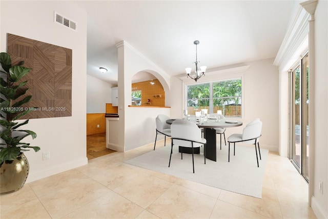 14711 SW 170th Ter, Miami, FL 33187 - dining space with a chandelier, lofted ceiling, and tile patterned floors