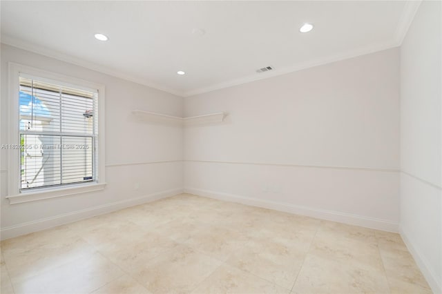 14711 SW 170th Ter, Miami, FL 33187 - unfurnished room featuring ornamental molding, healthy amount of natural light, recessed lighting, and light tile patterned floors