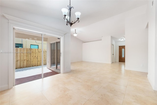 14711 SW 170th Ter, Miami, FL 33187 - empty room featuring a chandelier and tile patterned flooring