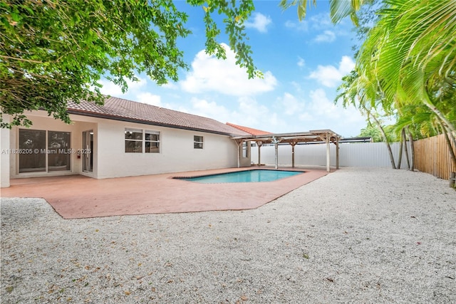 14711 SW 170th Ter, Miami, FL 33187 - view of swimming pool featuring a pergola, a fenced backyard, and a patio area