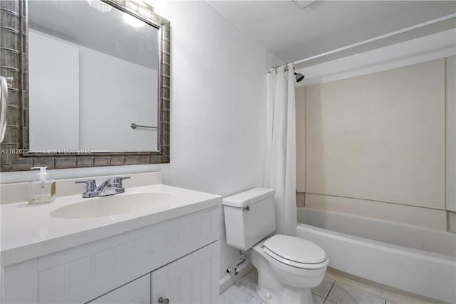 1125 S Flagler Ave Unit 511, Pompano Beach, FL 33060 - full bathroom with vanity, shower / bath combo with shower curtain, and tile patterned floors