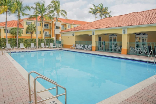 7200 NW 114th Ave Unit 305, Doral, FL 33178 - community pool with ceiling fan and a patio