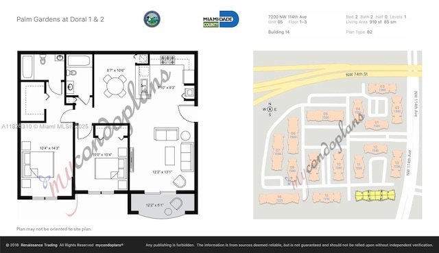7200 NW 114th Ave Unit 305, Doral, FL 33178 - view of home floor plan