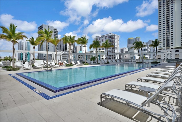 1111 SW 1st Ave Unit 721-N, Miami, FL 33130 - community pool with a city view and a patio area