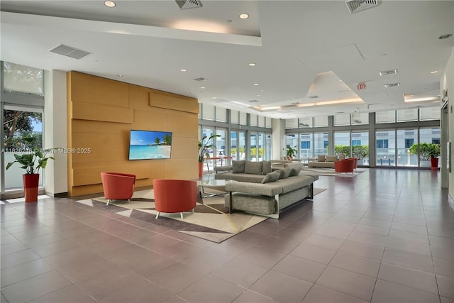 1111 SW 1st Ave Unit 721-N, Miami, FL 33130 - lobby with expansive windows and recessed lighting