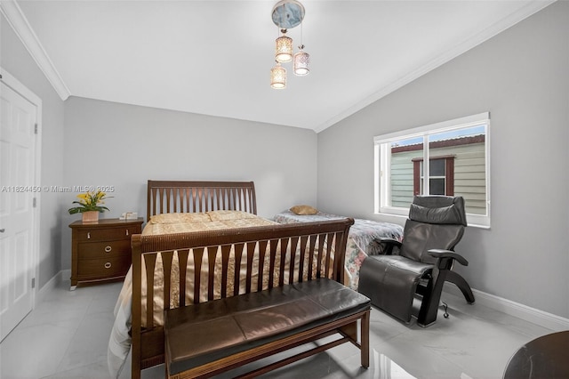 8905 NW 112th St, Hialeah Gardens, FL 33018 - bedroom featuring lofted ceiling and crown molding