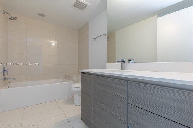 460 NE 28th St Unit 1905, Miami, FL 33137 - bathroom featuring vanity, tile patterned flooring, and shower / washtub combination