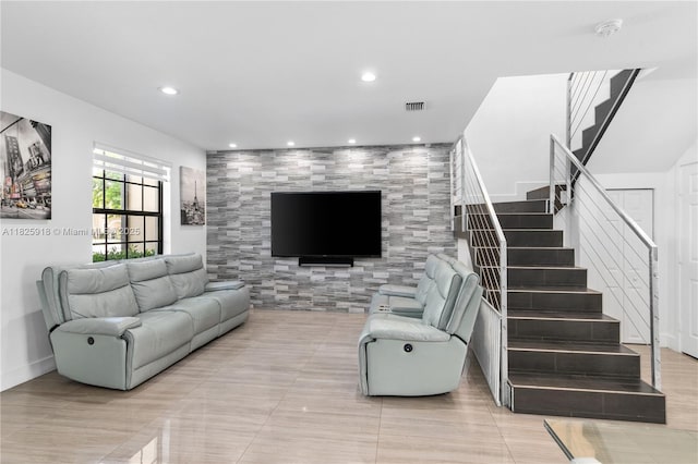 8880 W 35th Ct, Hialeah, FL 33018 - living room with stairs and recessed lighting