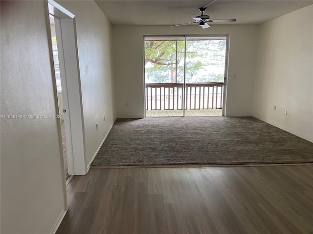 18707 NE 14th Ave Unit 638, Miami, FL 33179 - spare room featuring ceiling fan and wood finished floors