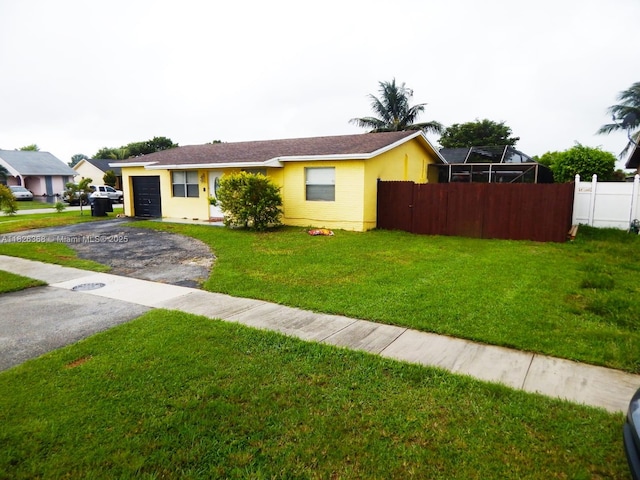 7301 SW 8th St, North Lauderdale, FL 33068 - ranch-style house featuring driveway, a garage, and stucco siding