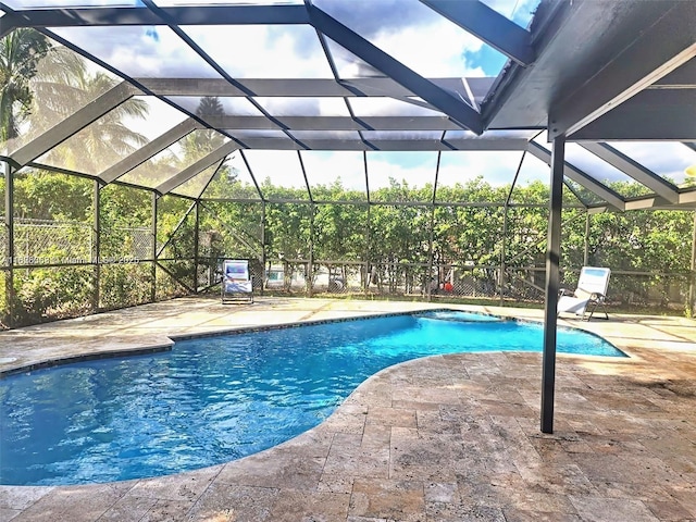 7301 SW 8th St, North Lauderdale, FL 33068 - outdoor pool featuring a patio area and glass enclosure