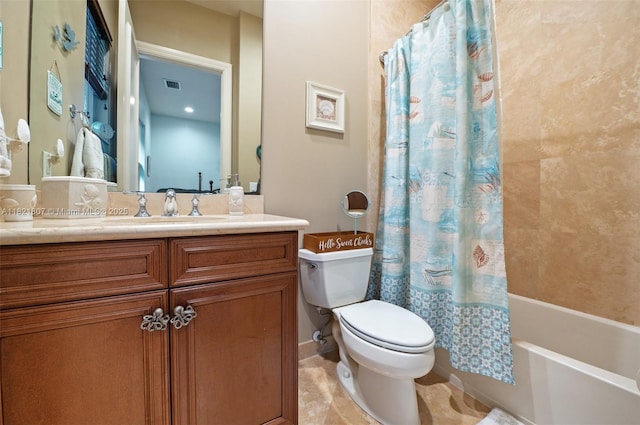 12608 S Stonebrook Cir, Davie, FL 33330 - full bath featuring vanity, shower / bathtub combination with curtain, and tile patterned floors