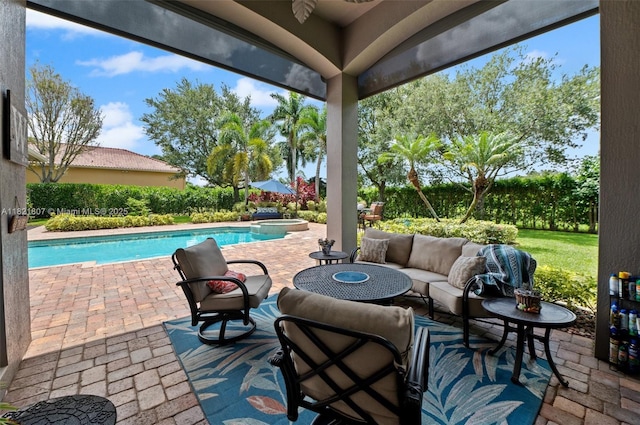 12608 S Stonebrook Cir, Davie, FL 33330 - view of patio / terrace featuring an outdoor living space