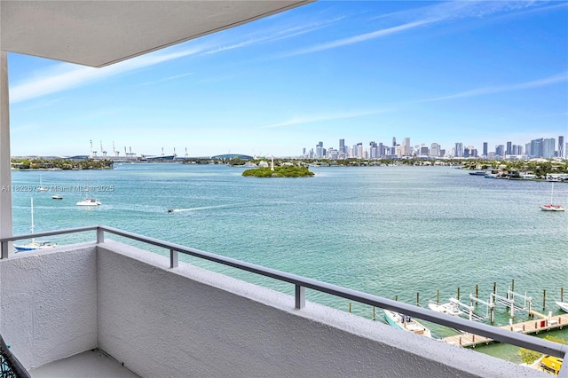 11 Island Ave Unit 1103, Miami Beach, FL 33139 - balcony featuring a water view and a skyline view