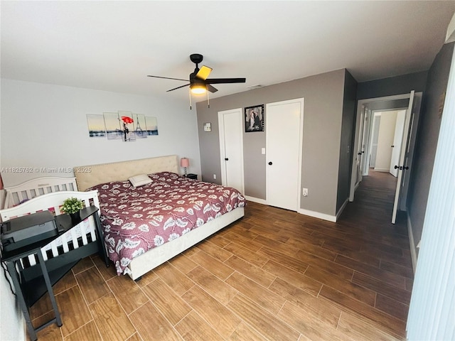 27064 Omni Ln, Punta Gorda, FL 33983 - bedroom featuring wood finished floors and a ceiling fan