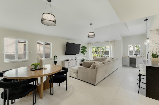 9248 Magnolia Ct, Davie, FL 33328 - living area featuring wine cooler and light tile patterned floors