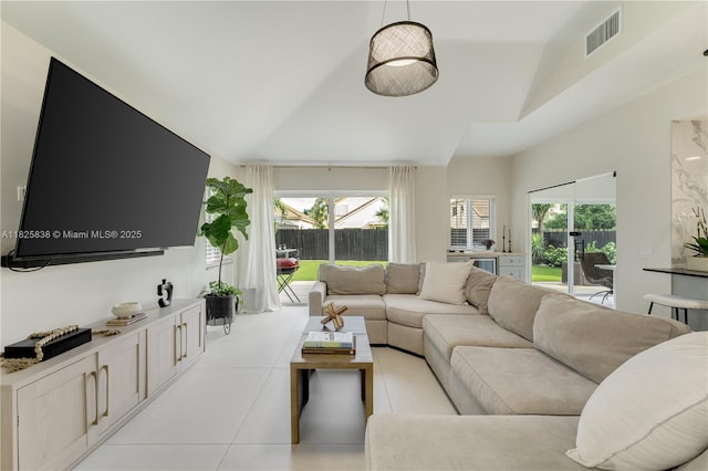 9248 Magnolia Ct, Davie, FL 33328 - living area with light tile patterned floors and beverage cooler