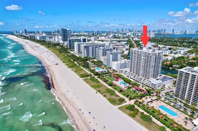 2555 Collins Ave Unit 606, Miami Beach, FL 33140 - aerial view of city skyline and expansive coastline