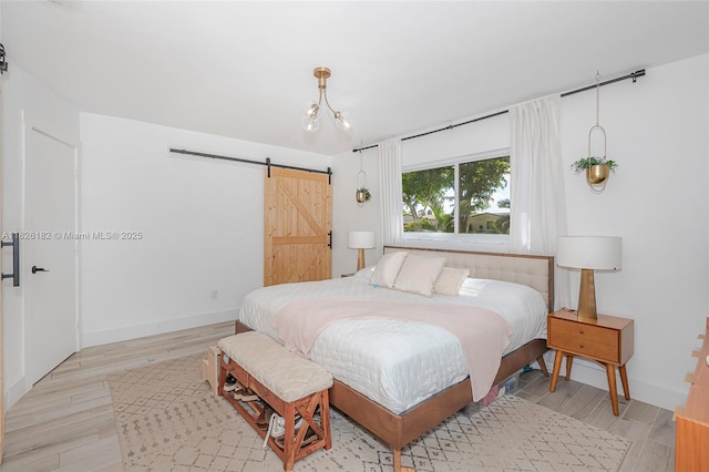 1770 NW 106th Ave, Pembroke Pines, FL 33026 - bedroom with a barn door and light wood finished floors
