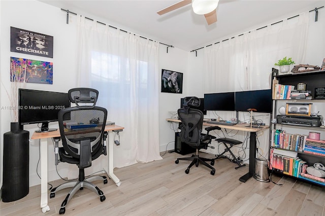 1770 NW 106th Ave, Pembroke Pines, FL 33026 - office with wood finished floors and ceiling fan
