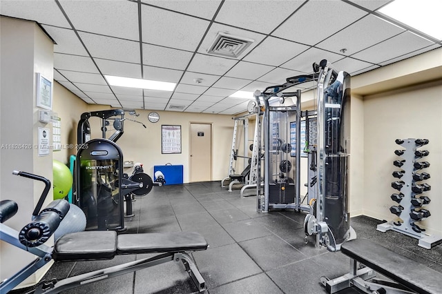 1201 S Ocean Dr Unit 218N, Hollywood, FL 33019 - gym with a drop ceiling