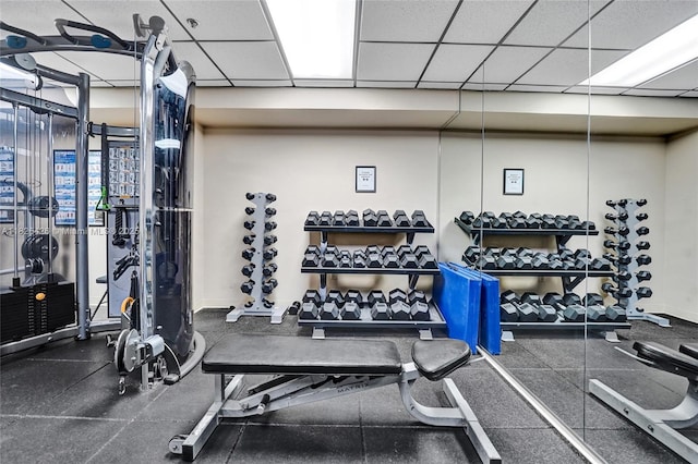 1201 S Ocean Dr Unit 218N, Hollywood, FL 33019 - gym featuring a drop ceiling