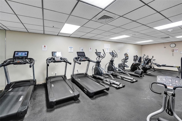1201 S Ocean Dr Unit 218N, Hollywood, FL 33019 - exercise room featuring a drop ceiling