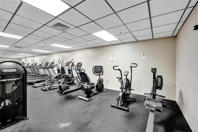 1201 S Ocean Dr Unit 218N, Hollywood, FL 33019 - exercise room with a drop ceiling