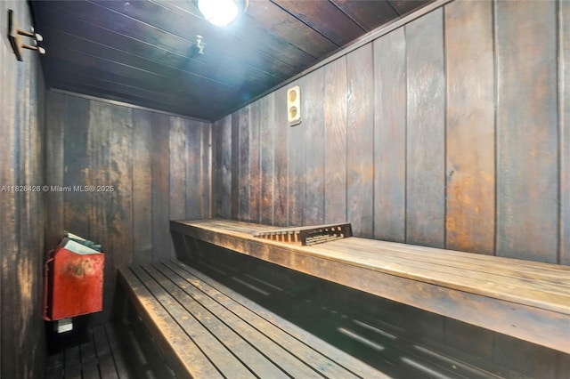 1201 S Ocean Dr Unit 218N, Hollywood, FL 33019 - sauna featuring wooden walls, wooden ceiling, and wood finished floors