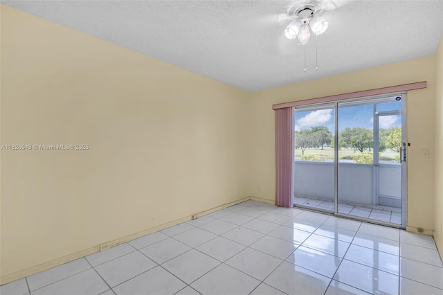 13255 SW 7th Ct Unit 113D, Pembroke Pines, FL 33027 - empty room featuring a ceiling fan, light tile patterned floors, and a textured ceiling
