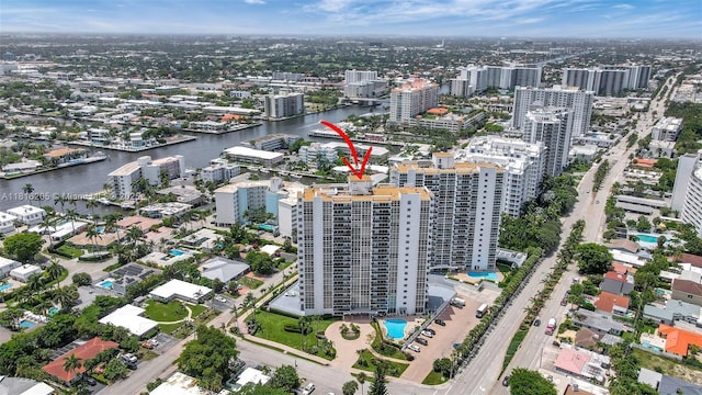 2701 N Ocean Blvd Unit 18A, Fort Lauderdale, FL 33308 - aerial view of property's location featuring nearby urban area and a nearby body of water