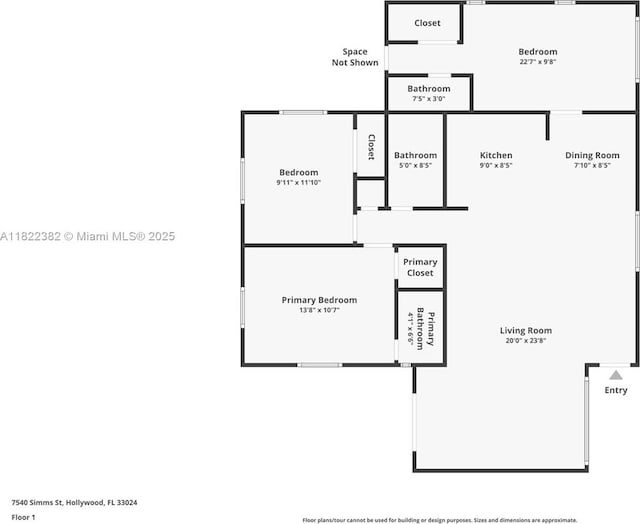 7540 Simms St, Hollywood, FL 33024 - view of home floor plan