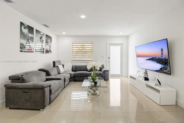 14855 SW 297th Ter, Homestead, FL 33033 - living room featuring recessed lighting and light tile patterned floors