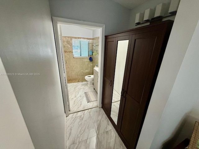 17673 SW 19th St, Miramar, FL 33029 - full bathroom with marble finish floors, a shower, and vanity