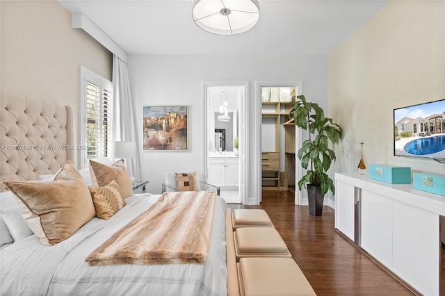 17866 Lake Azure Way, Boca Raton, FL 33496 - bedroom featuring dark wood-style flooring and ensuite bathroom