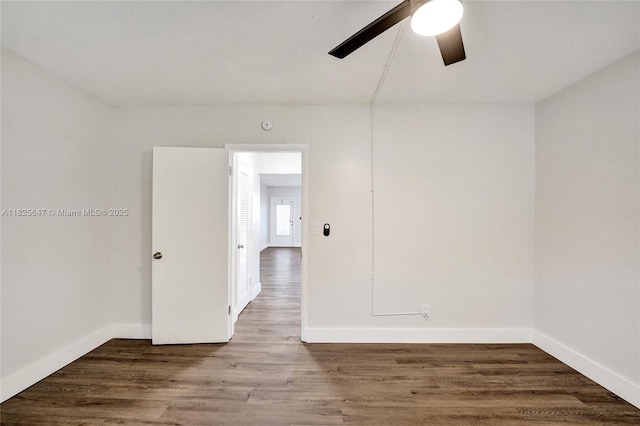 2106 NE 56th Ct Unit 108, Fort Lauderdale, FL 33308 - spare room featuring ceiling fan and wood finished floors