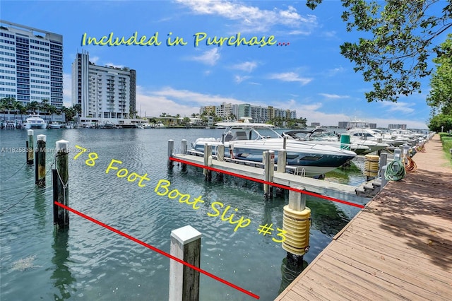 7930 E Dr Unit 1806, North Bay Village, FL 33141 - dock with a view of city and a water view