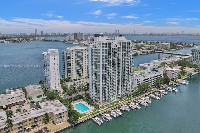 7930 E Dr Unit 1806, North Bay Village, FL 33141 - bird's eye view of skyline and a large body of water