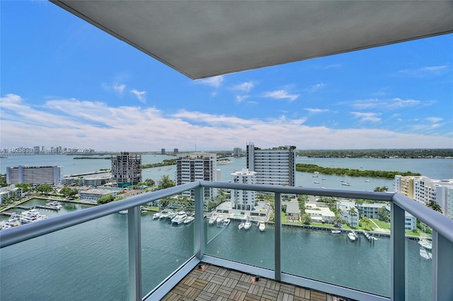 7930 E Dr Unit 1806, North Bay Village, FL 33141 - balcony featuring a city view, a water view, and view of marina