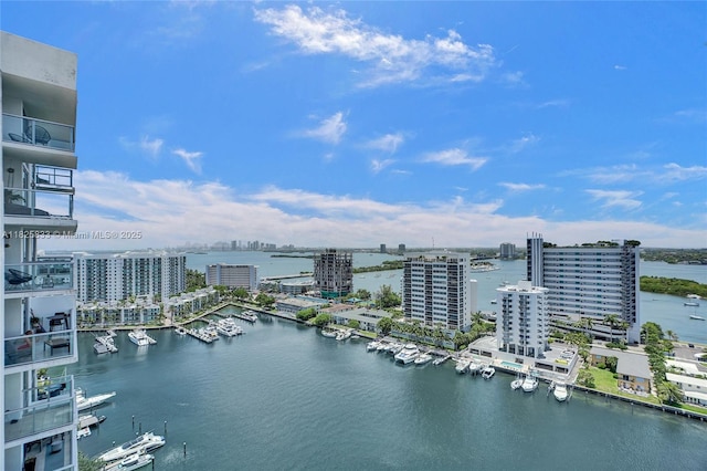 7930 E Dr Unit 1806, North Bay Village, FL 33141 - water view featuring a marina and nearby urban area