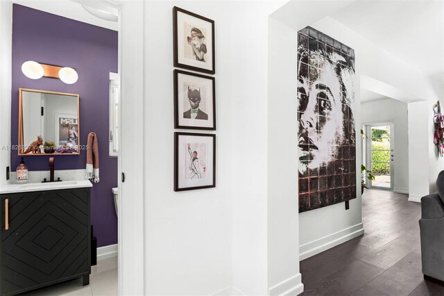 600 NE 55th Ter, Miami, FL 33137 - hall featuring baseboards and wood finished floors