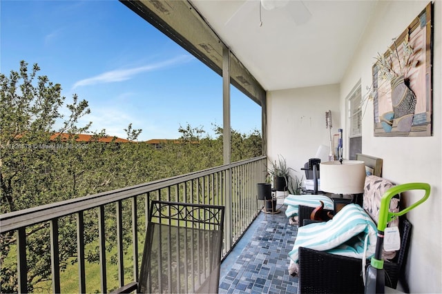 13355 SW 9th Ct Unit 413H, Pembroke Pines, FL 33027 - balcony with ceiling fan