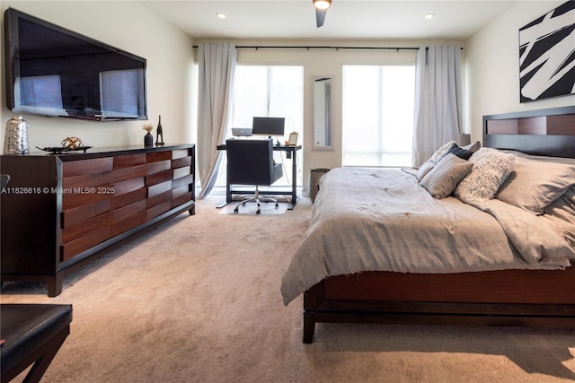 10260 NW 63rd Ter Unit 208, Doral, FL 33178 - bedroom featuring carpet flooring, a desk, and recessed lighting