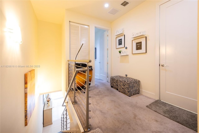 10260 NW 63rd Ter Unit 208, Doral, FL 33178 - hallway featuring carpet, an upstairs landing, and recessed lighting