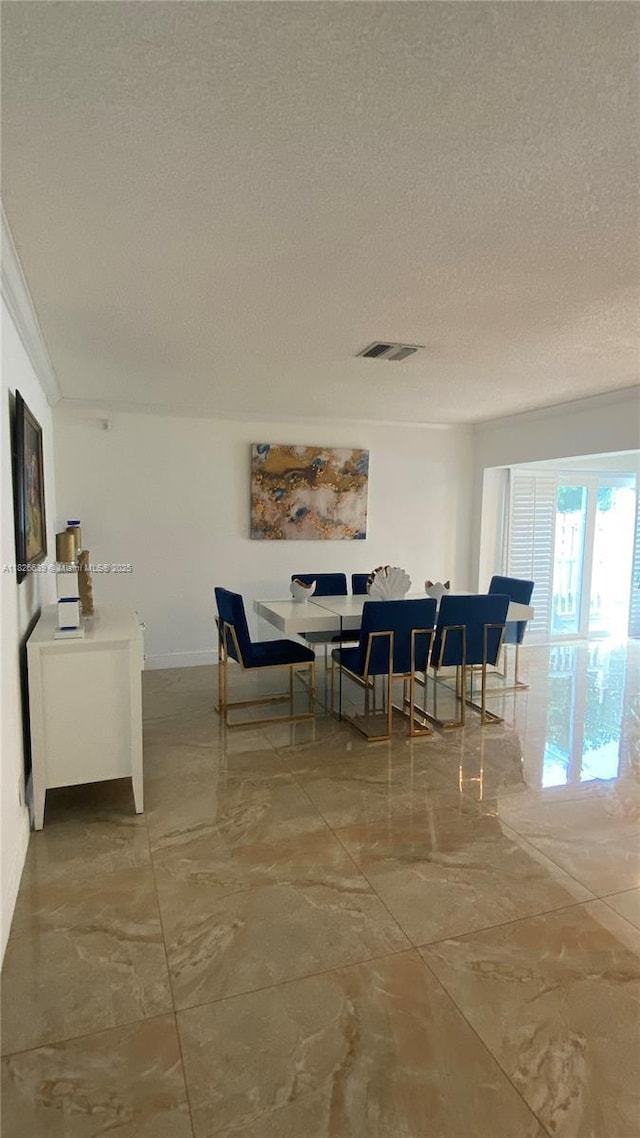 7809 NW 40th Ct, Coral Springs, FL 33065 - dining area with a textured ceiling and marble finish flooring